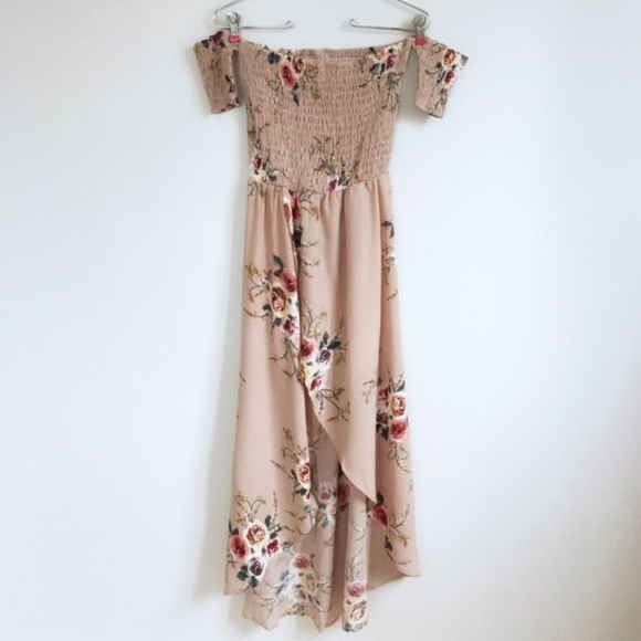 Sexy Off The Shoulder Floral Split Front Dress NEW - Picture 3 of 6